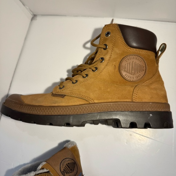 Palladium 72992-697-M Waterproof Boots Men’s 8 Tan Fur Lined Hiking Outdoor - Picture 4 of 16